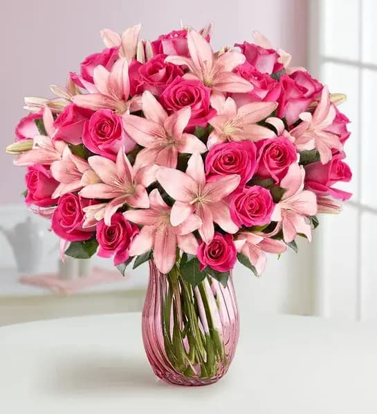 Blushing Rose & Lily Bouquet